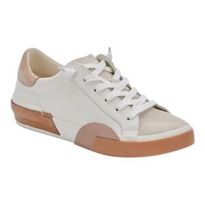 Dolce Vita Women's Zina Lace Up Sneakers White Tan Size 8
